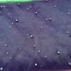 Ткань Сетка с жемчугом (синий)